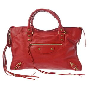 BALENCIAGA The City Red Leather Bag